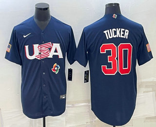Men%27s USA Baseball #30 Kyle Tucker 2023 Navy World Baseball Classic Stitched Jersey